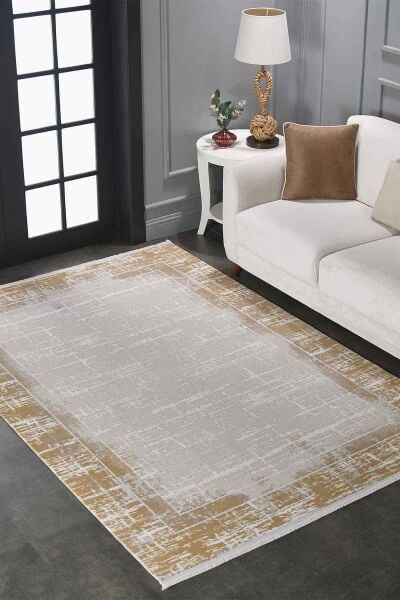 Viera 11607 Dikdörtgen Akrilik Halı 100X0000 - Sarı