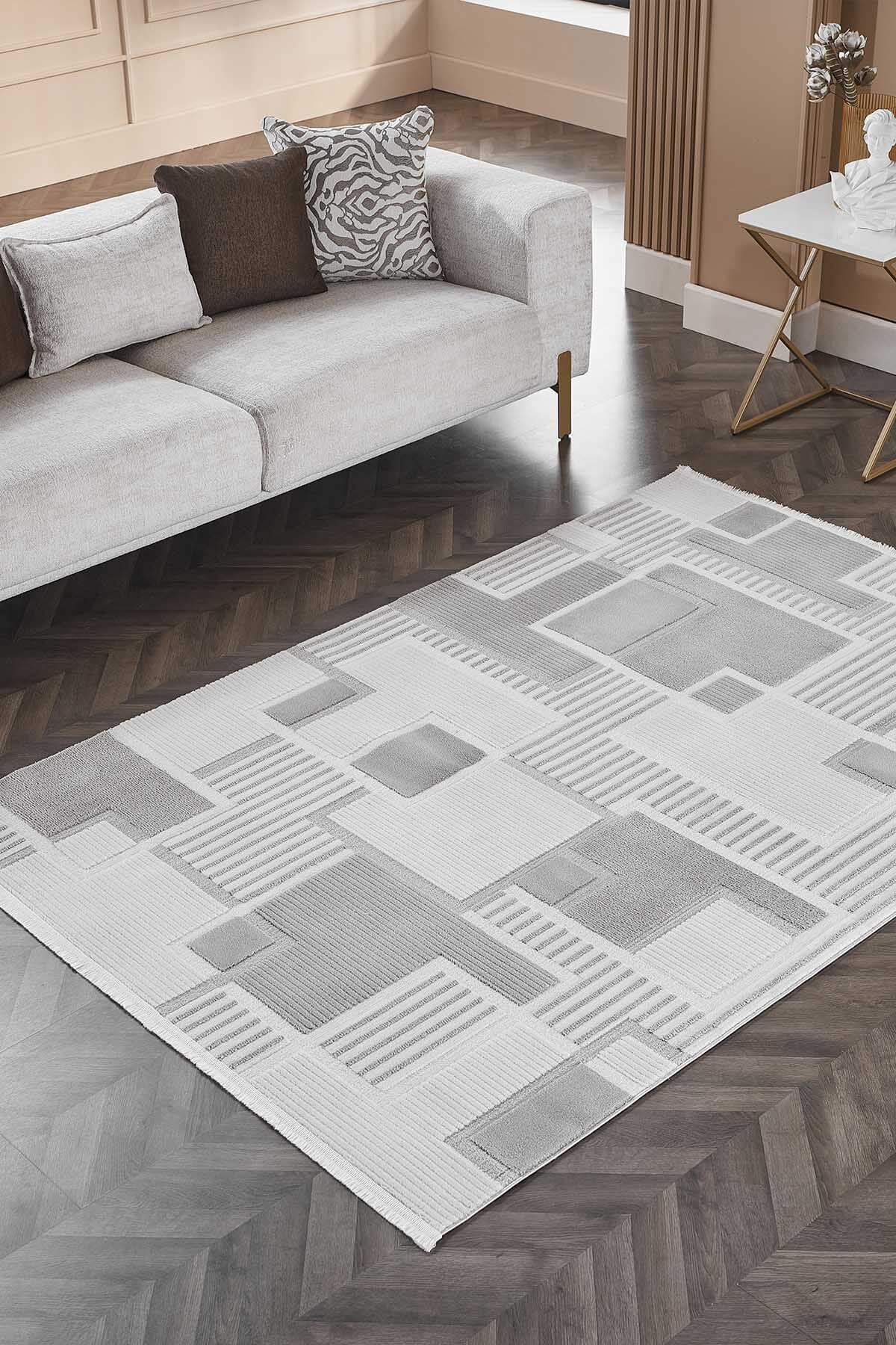 Lugano 17929 Dikdörtgen Tozumaz Halı Krem - 160X230 | Gümüşsuyu