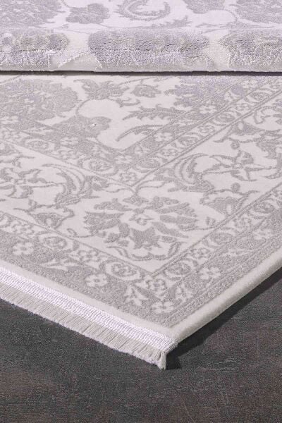 Esiliva 11309 Dikdörtgen Doğal İplik Makine Halısı 100X200 - Gri