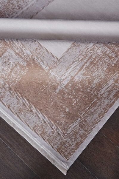 Black&Brown 13917 Dikdörtgen Doğal İplik Makine Halısı 100X300 - Kahverengi